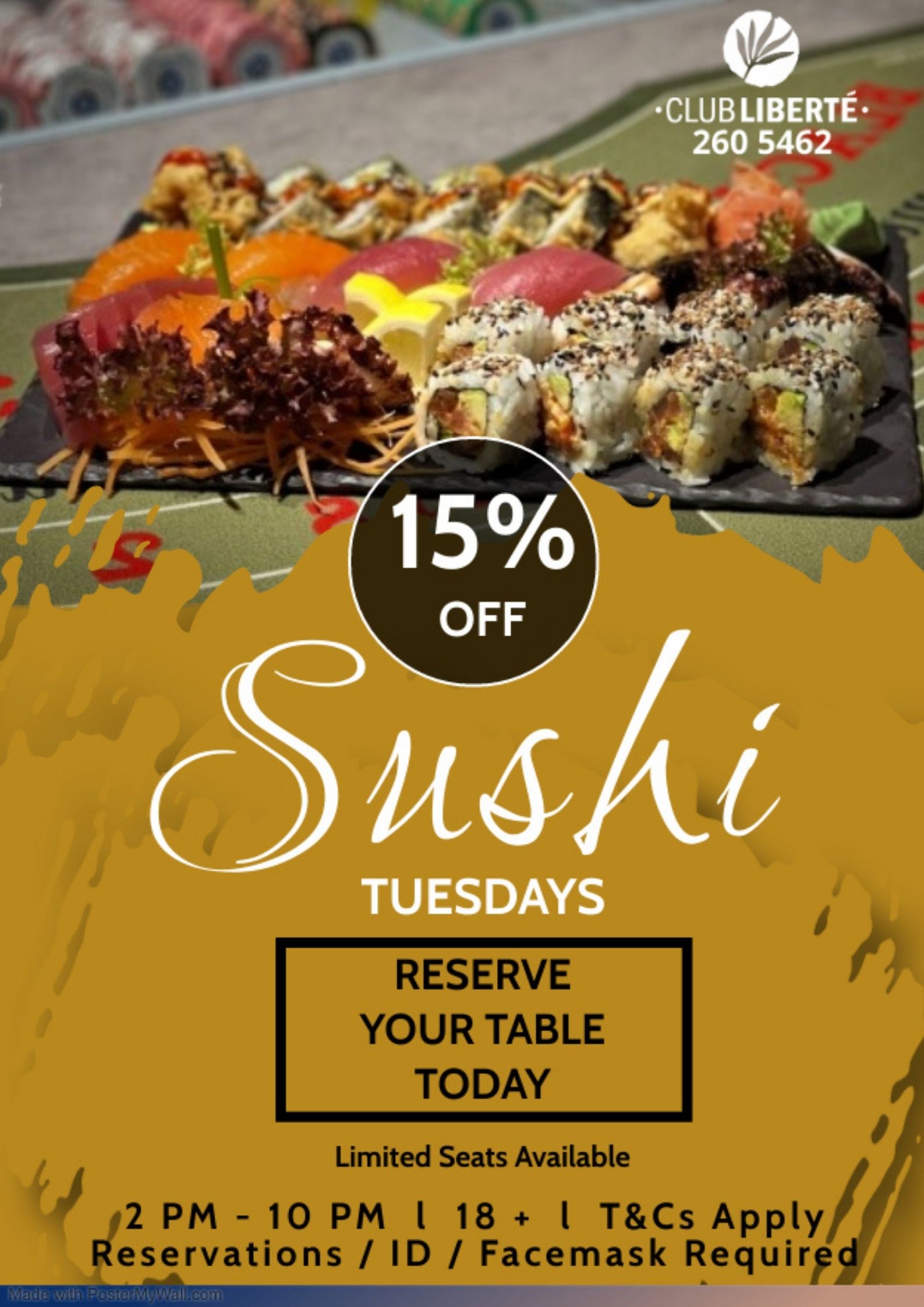 Sushi Tuesdays at Club Liberte – best Sushi in Seychelles